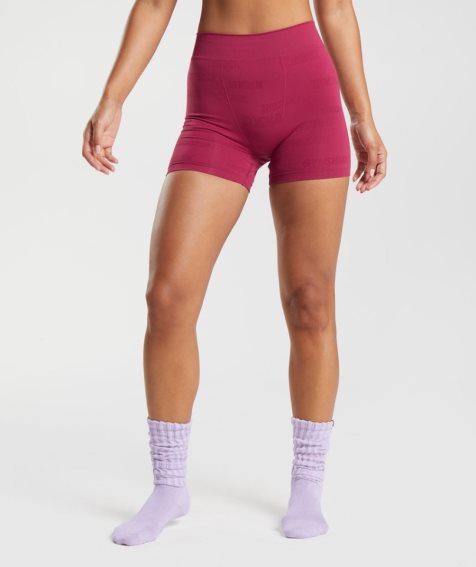 Women's Gymshark Seamless Jacquard Boxers Underwear Pink | NZ 1PWYCQ